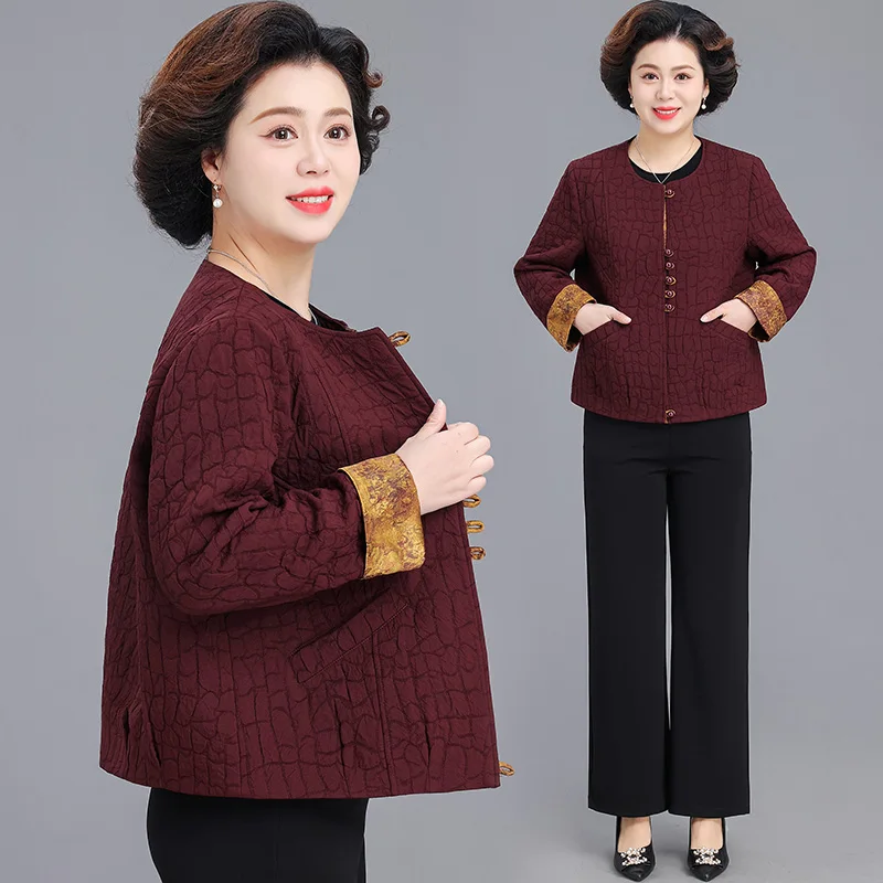 

Sli Mom Coat for Women over 50 Spring New Arrival Youthful Mid-Aged And ly Spring Autumn Faionable Top Korean Sle