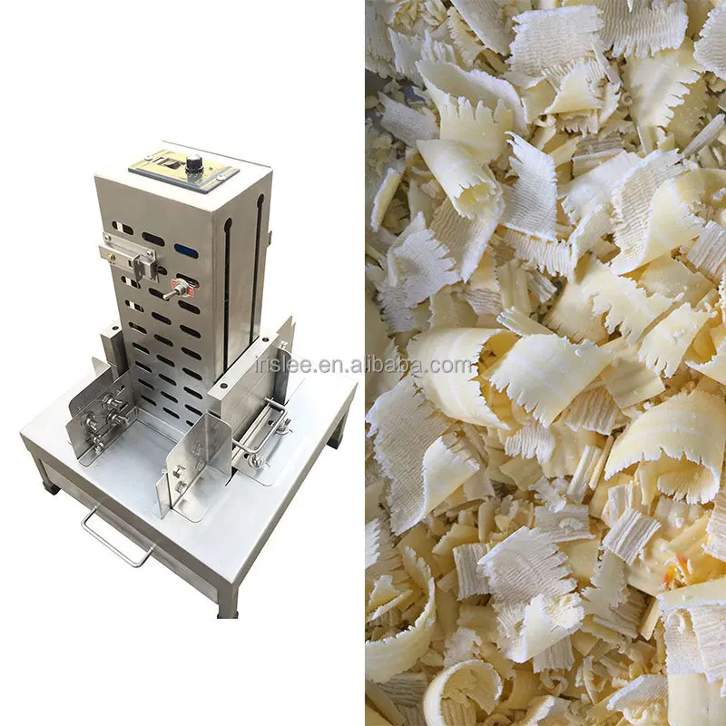 

220V Automatic Chocolate Block Cutter Slicer Scraper Rollers Chips Chocolate Shaving Machine