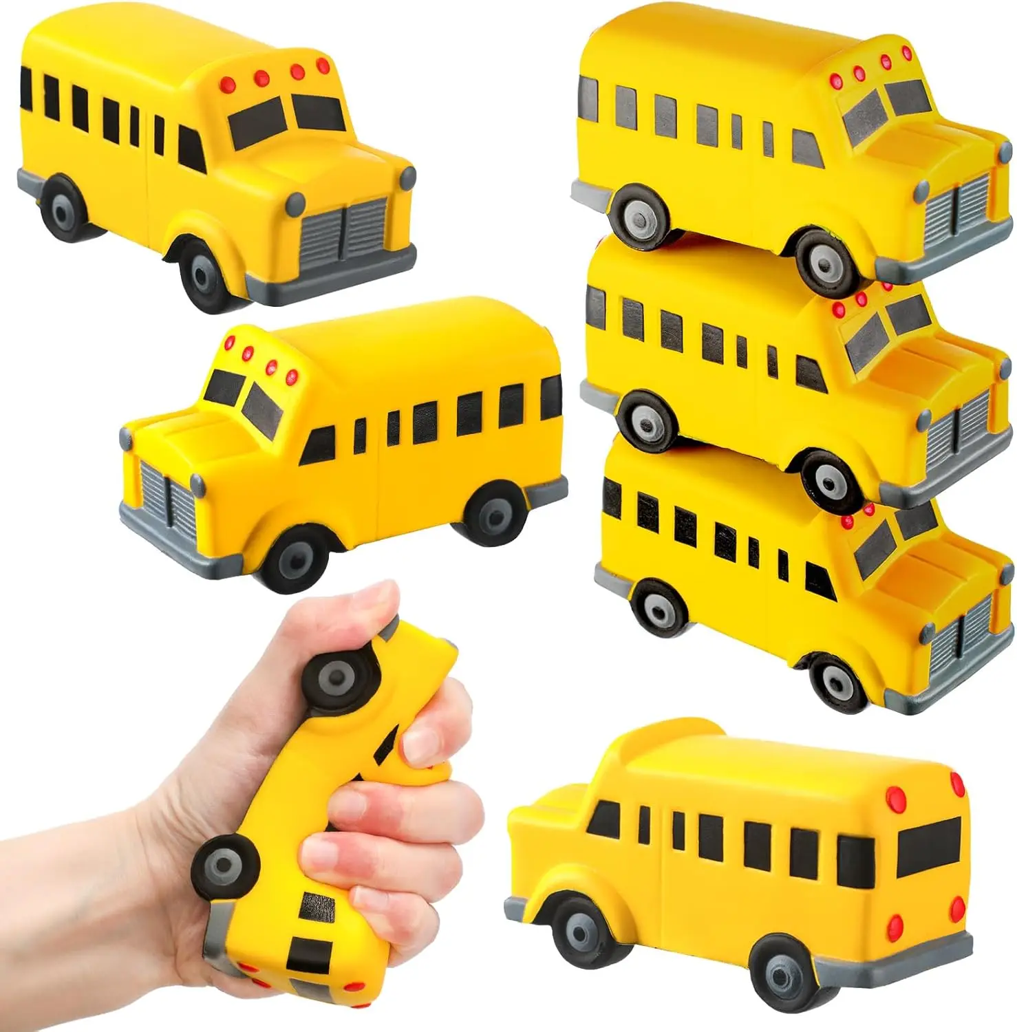 1Pcs School Bus Stress Toy Gifts Yellow Bus Stress Ball Funny Toy Anxiety Relief Foam Squeeze Balls Birthdays Party Gifts