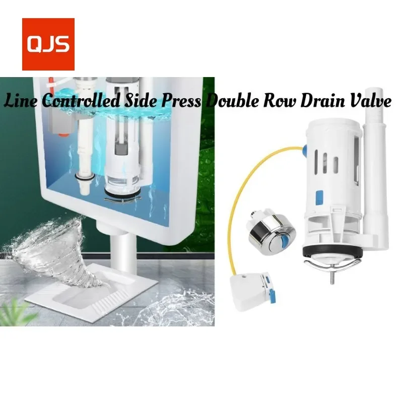 

Dual Flush Valve Replacement, Toilet Repair Kit, Water Tank Accessory Converter Kit with Push Button for One-piece Toilets