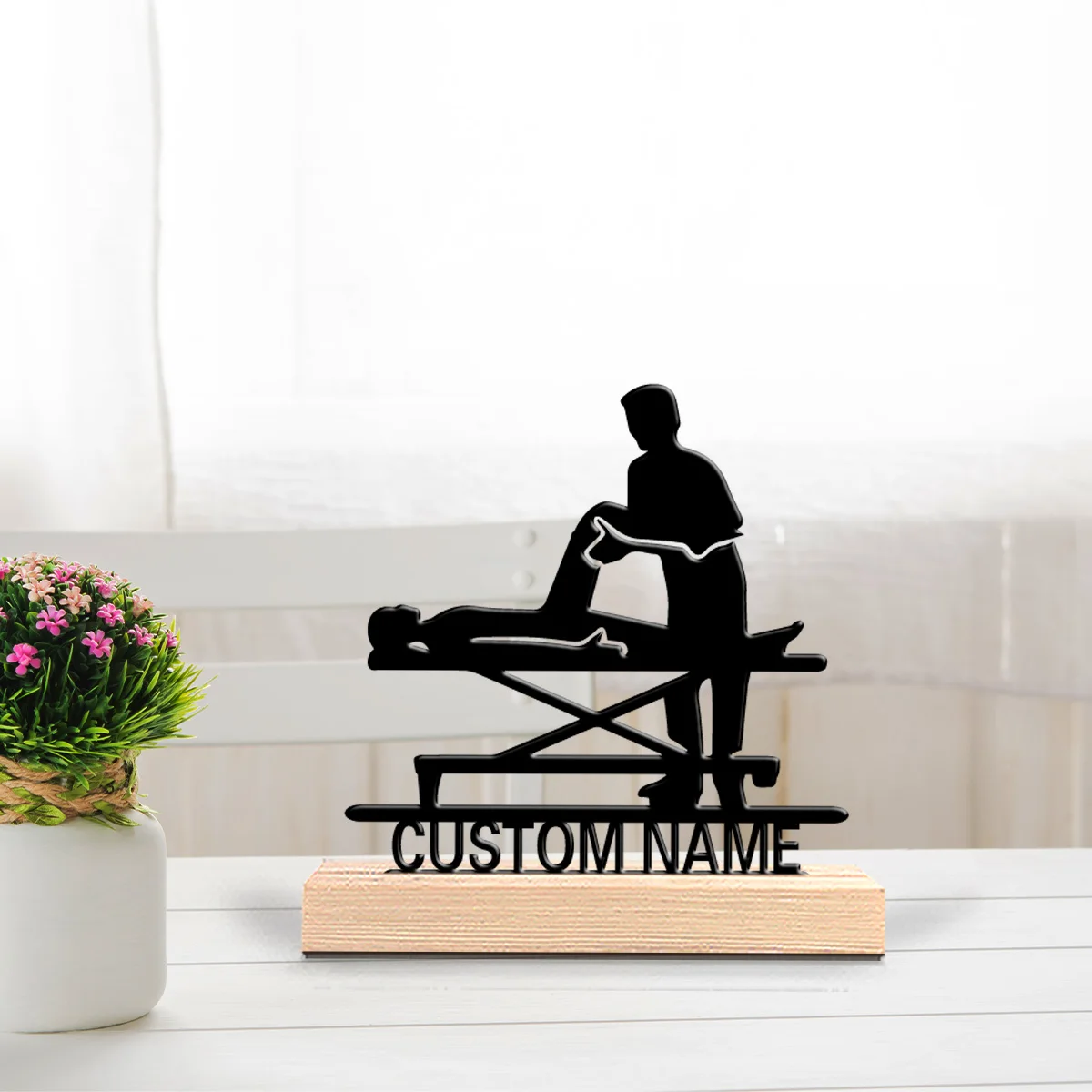 1pc New Design Personalized Custom Yoga Metal Statues Suitable For Doctors Medical Staff Desktop Decorative Art Office