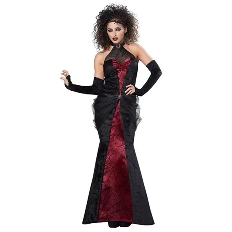 

Halloween Easter Masquerade Medieval Gothic Horror Devil Vampire Cosplay Costume Stage Performance Ghost Bride Witch Dress