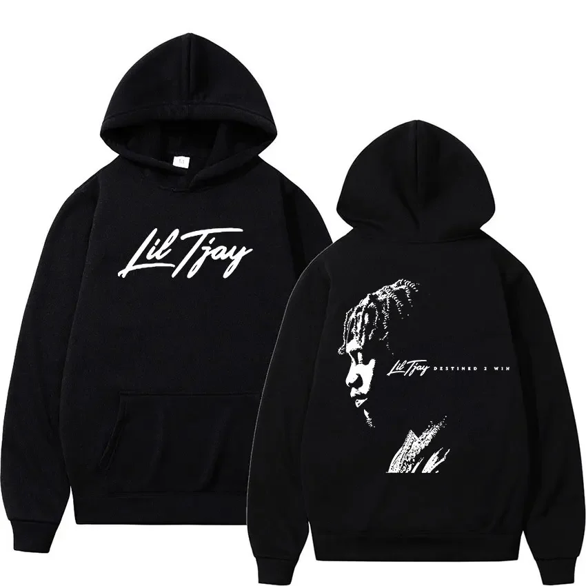 Capuz gráfico masculino e feminino Rapper Lil Tjay, Pullover de álbum de música, moletom Hip Hop, Streetwear gótico, moletom com capuz, Destinado 2 Ganhar