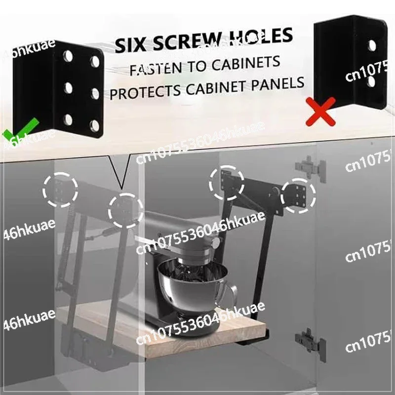 

New Hidden Kitchen Lifting Cabinet System - Spring Rack Automatic Mechanical Telescopic Lift Shelf for Mixer Storage