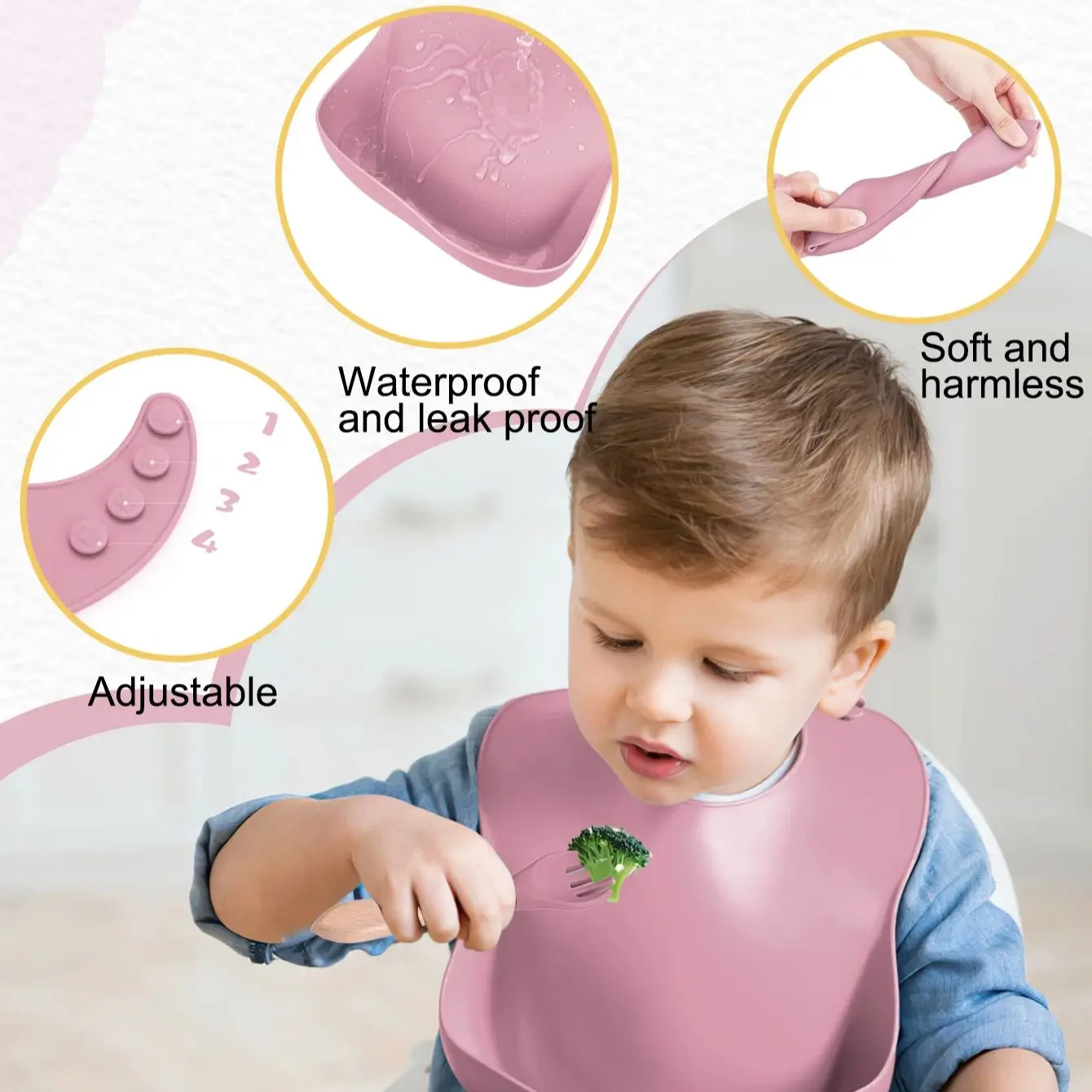 4PCS Baby Soft Silicone Dininer Plate Solid Cute Cartoon Children Dishes Suction Toddle Training Tableware Kids Feeding Bowls