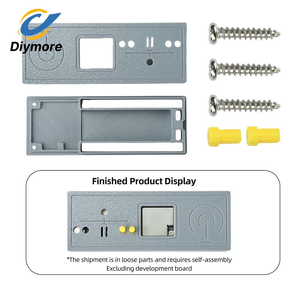 ESP32-S3 44Pin Dev Board Enclosure Case with Antenna Hole Type-C Port Open GPIO Button Caps Screw Mount Gray Plastic Shell