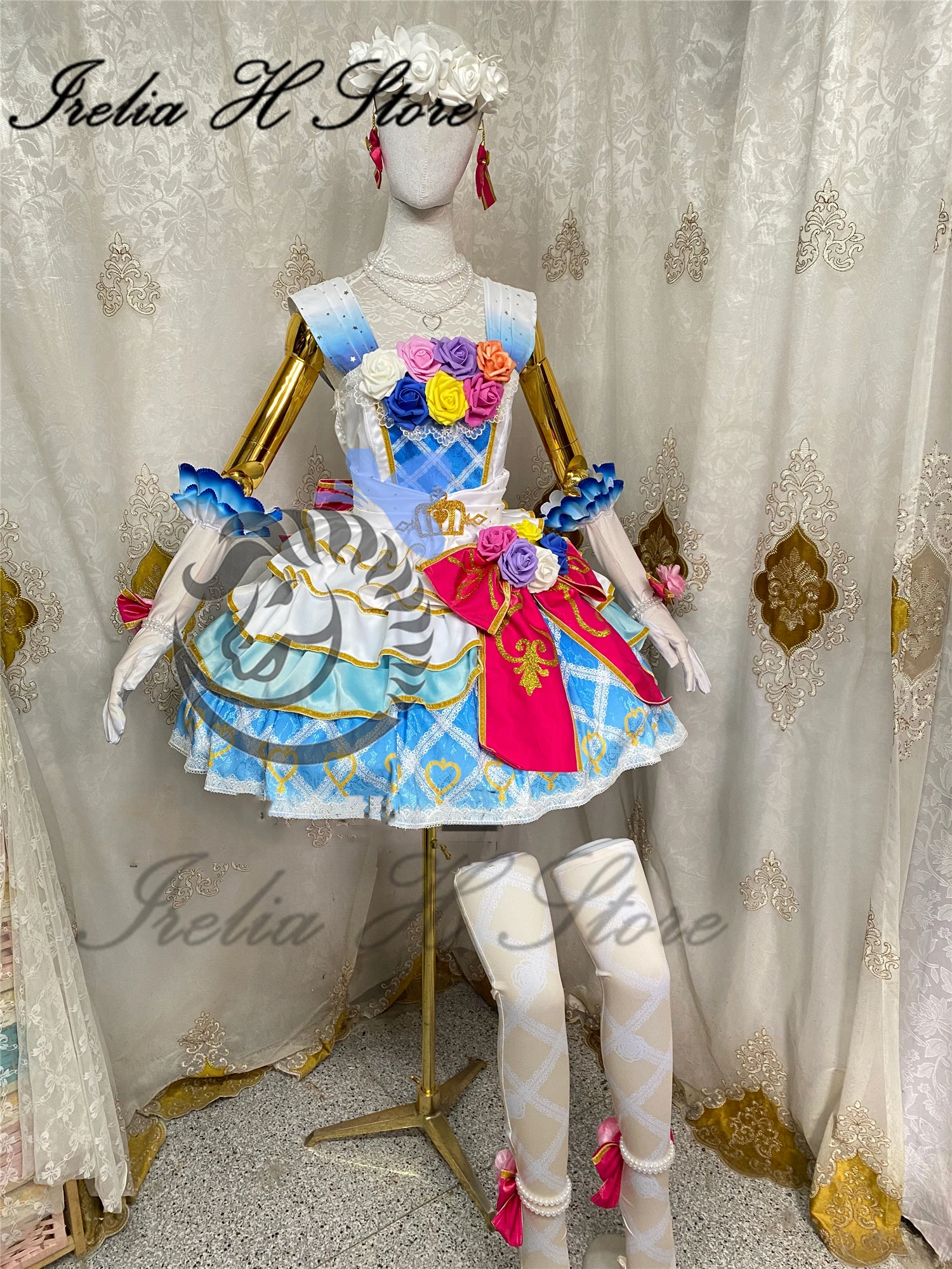 

Irelia H Store Aikatsu Akari Ozora Cosplay Costume for women idol lolita dress female cosplays anime Customized