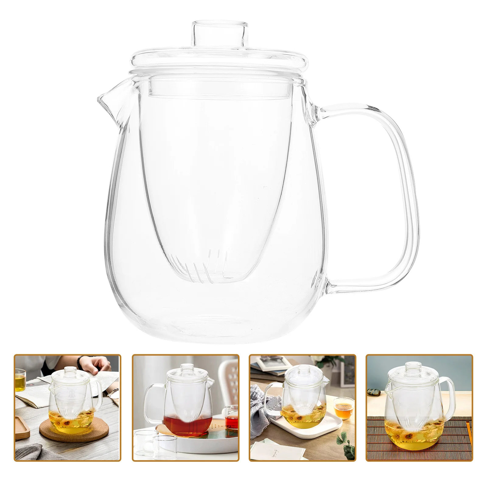 

Tea Pots for Loose with Infuser Clear Teapot Infusers Glass Stovetop Kettle Transparent