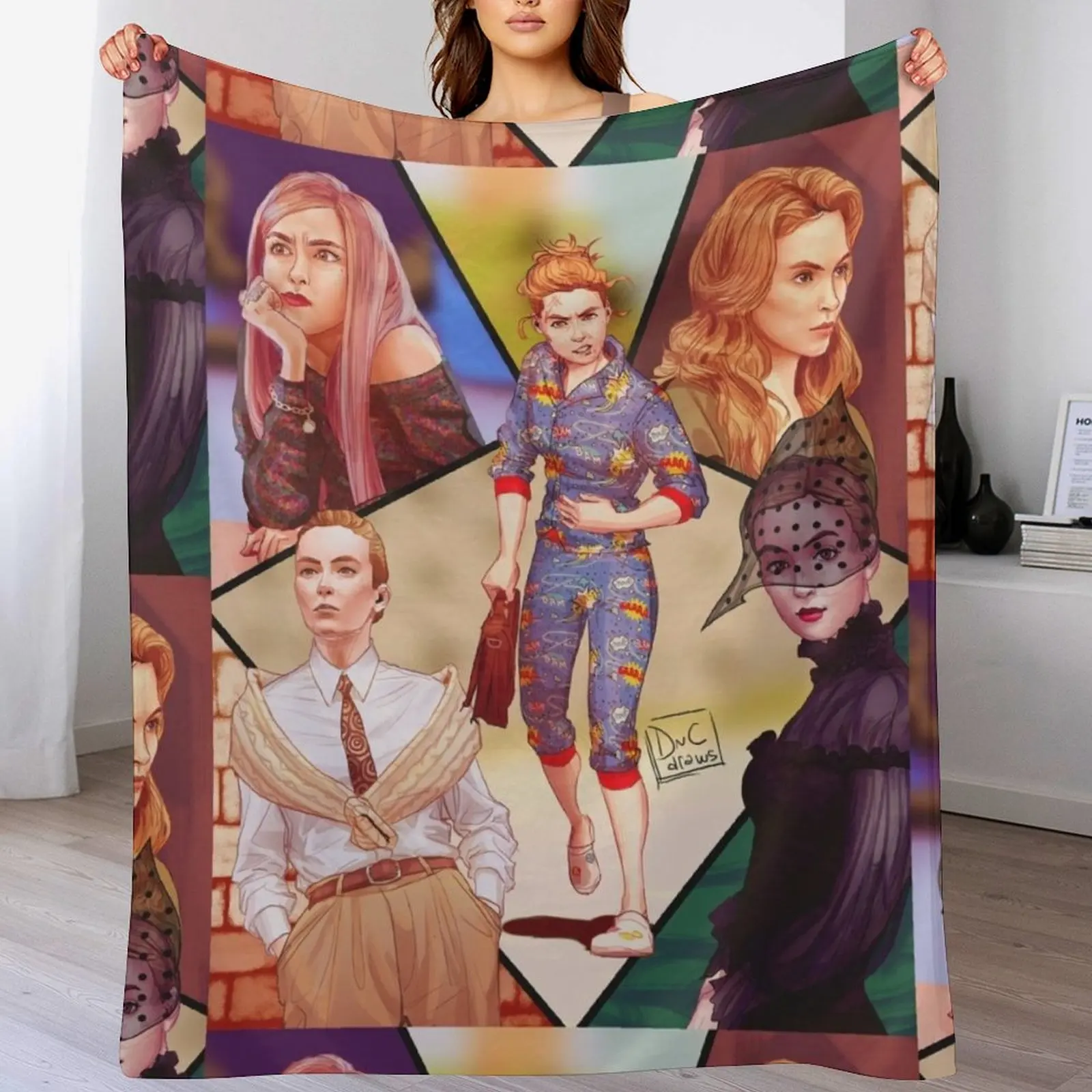 

Villanelle Throw Blanket Winter beds funny gift Soft Big Sofas Blankets