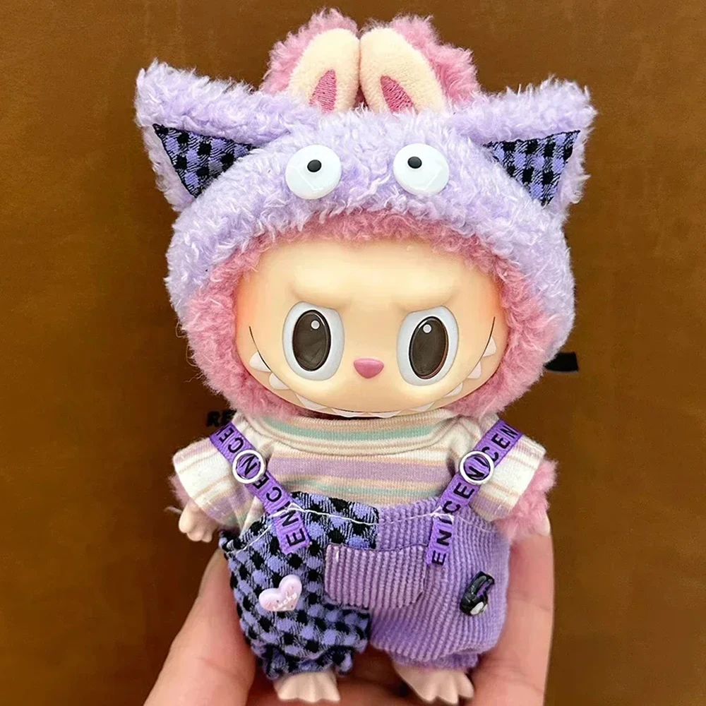 7 أو 17 سنتيمتر Labubu II المعبود دمى الملابس هدية لطيف موضة بذلة صغيرة أفخم دمية الملابس الزي اكسسوارات