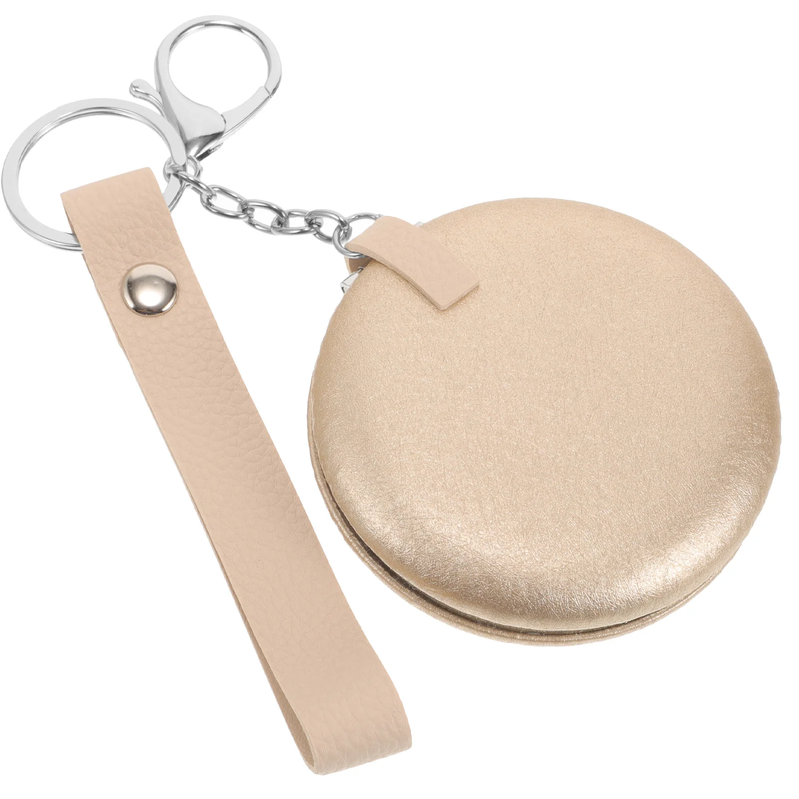 

1Pcs Mini Makeup Mirror Double-Side Folding Compact Keychain Portable Mirror High Clarity Glossy Accessory