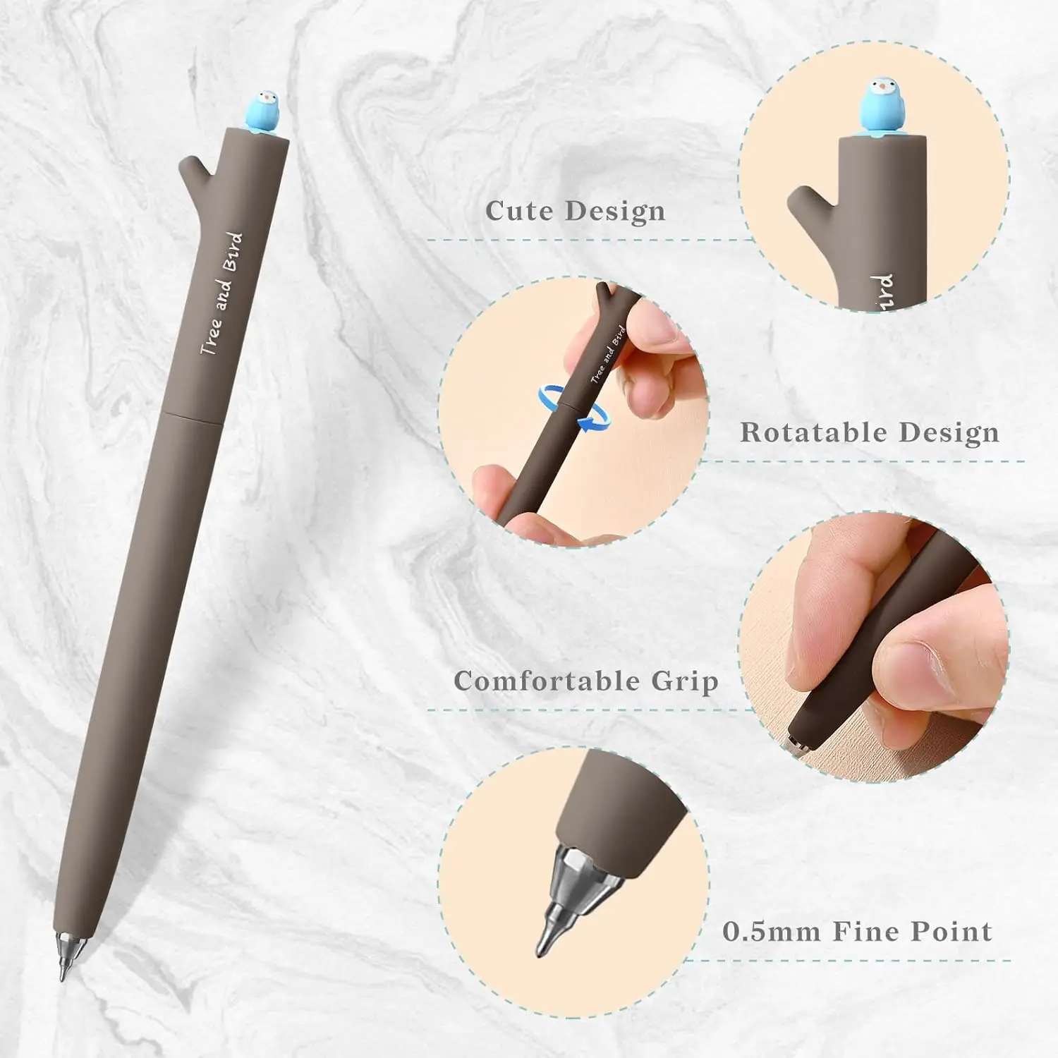 6 قطعة أقلام حبر جل سوداء سريعة الجفاف قابلة للتدوير قلم جل لطيف لتخطيط المجلات 0.5 مللي متر نقطة دقيقة كتابة سلسة للمدرسة #3