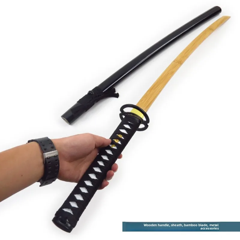 Bamboo Martial Arts Practice Sword with Scabbard Wooden Blade Samurai  Traditional Japanese Swordsmanship Training Sword