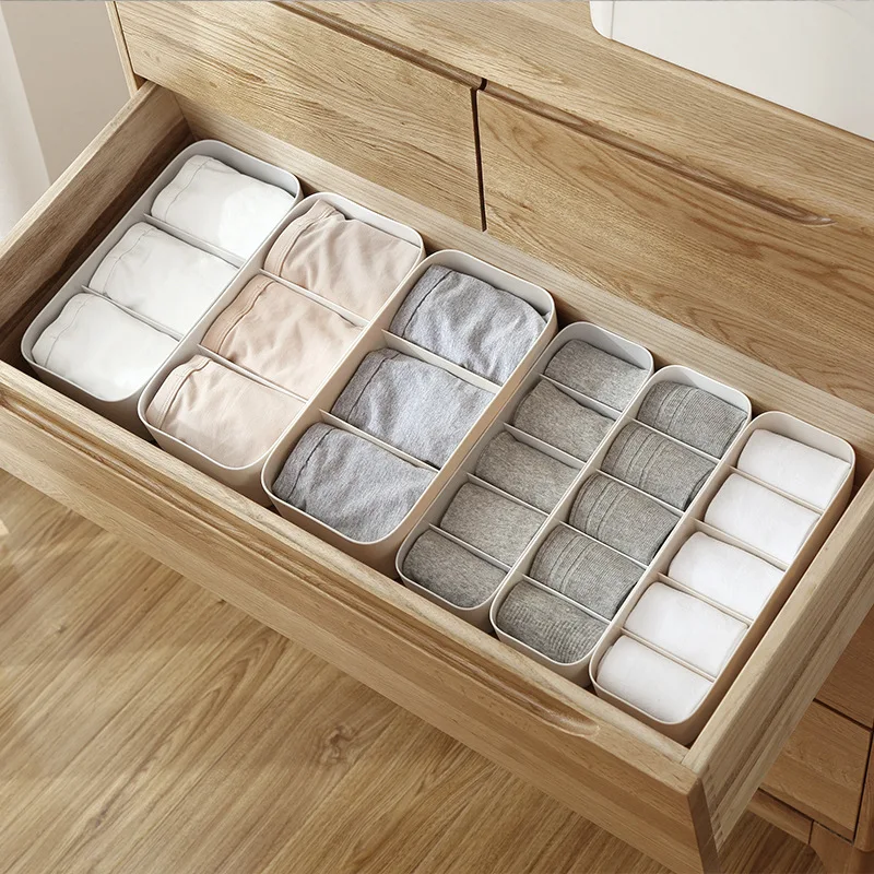 Plastic Drawer Organizer for Socks and Underwear with Compartments