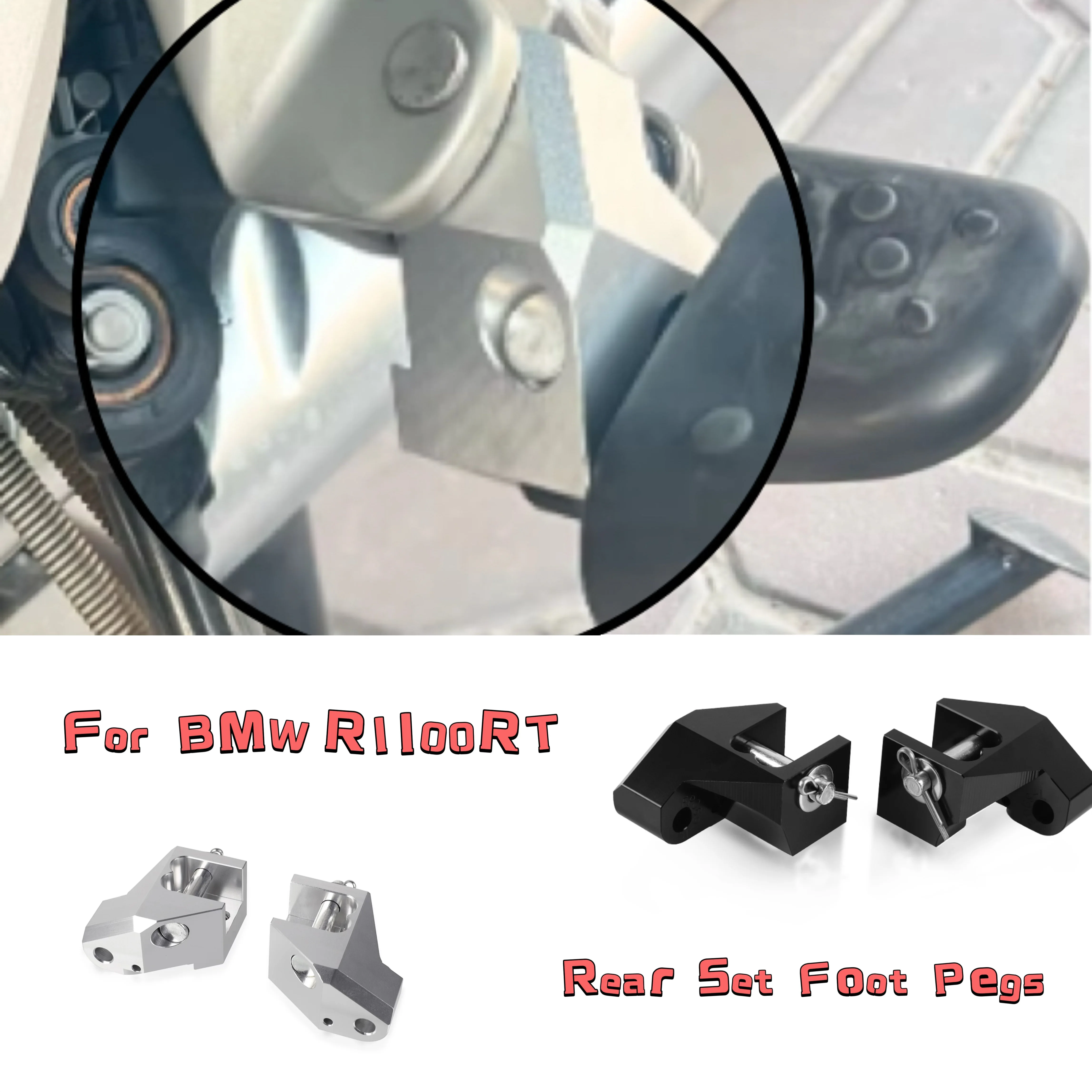 

For BMW R1100RT R 1100 RT R1100 RT Driver Lower 1.5" Rear Set Foot Pegs Driver Foot Peg Lowering Kits Motorcycle Accessories