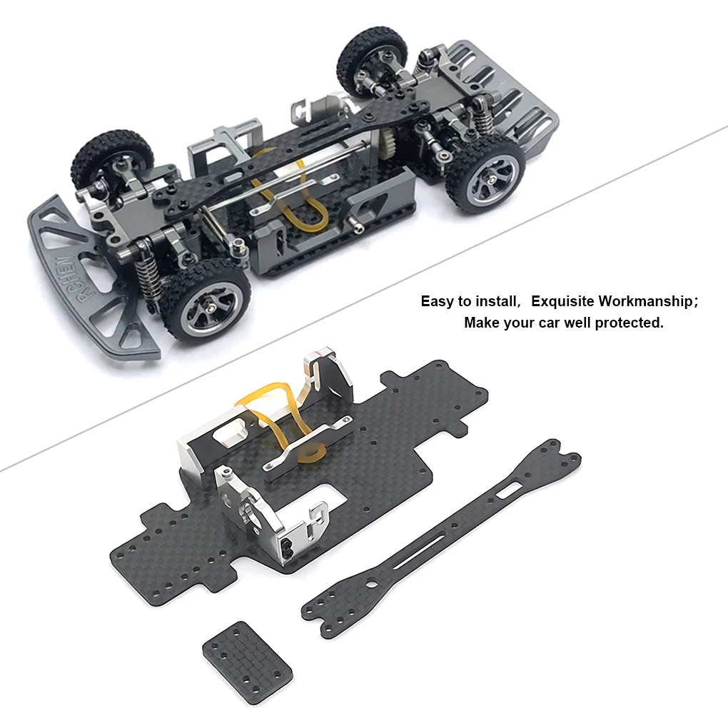 Aluminum Alloy 1/28 Frame Chassis Kit RC Upgrade Part 1pcs Hardcore Rc Frame Chassis Kit For Wltoys K969 RC Car Part