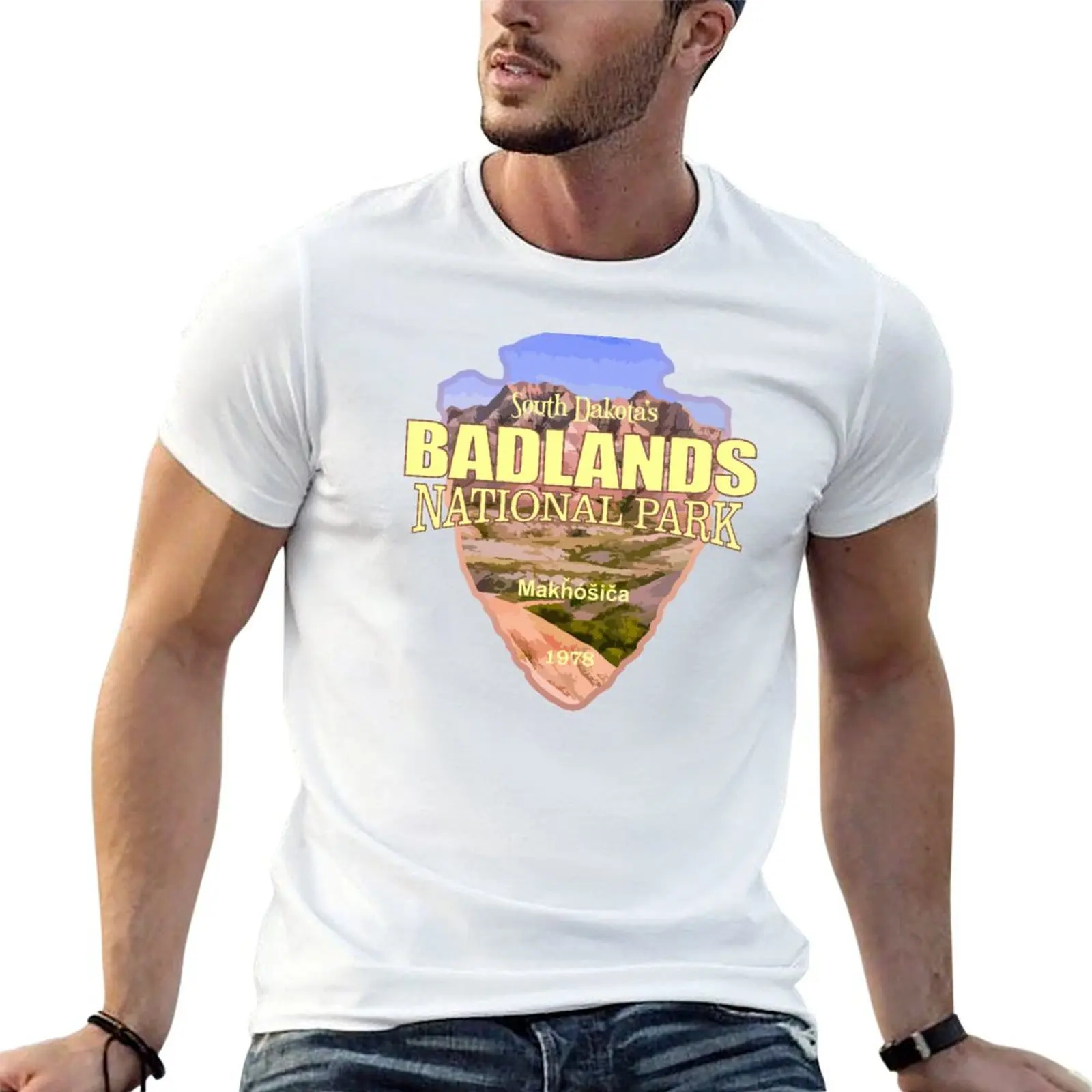 

Badlands National Park (arrowhead) T-Shirt t shirt for man t shirts for man graphic funny t shirts with prints T-shirt