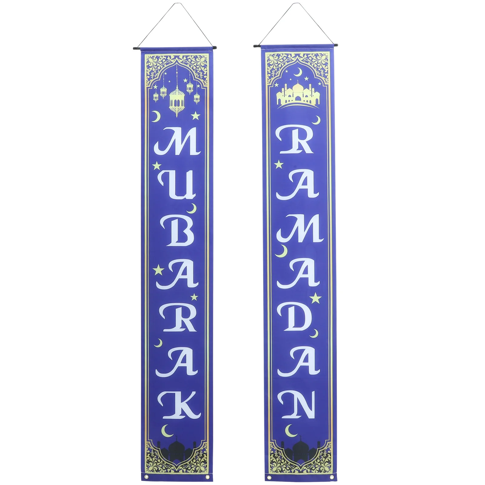 

Eid Mubarak Door Decor 30x180cm Hanging Banner Flags Washable Tear Resistant Foldable Design Suitable Porch Doorway