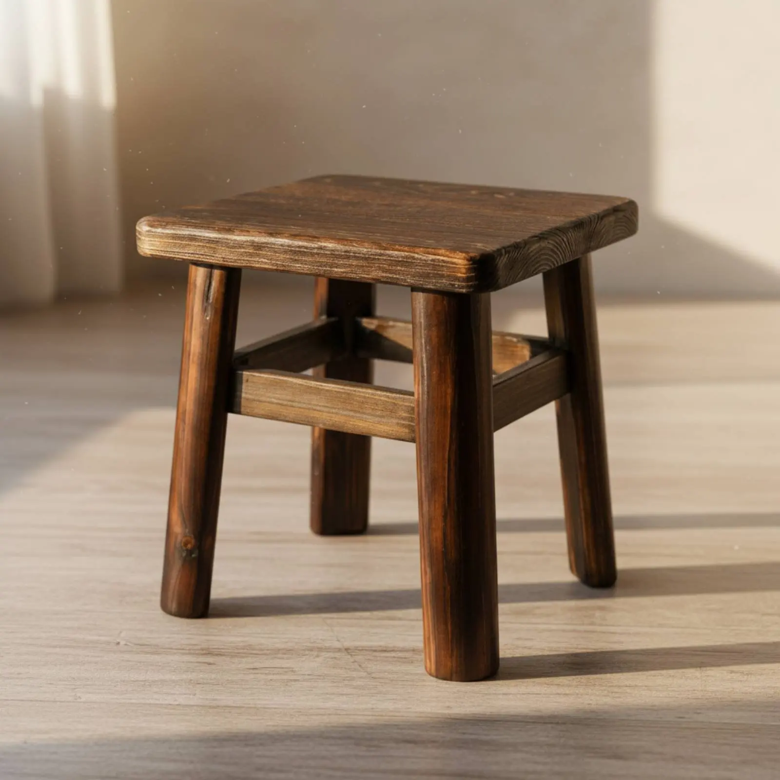 square-wooden-tea-table-rustic-finish-tatami-tea-table-home-furniture-polished-edges-no-assembly-for-balcony-guesthouse