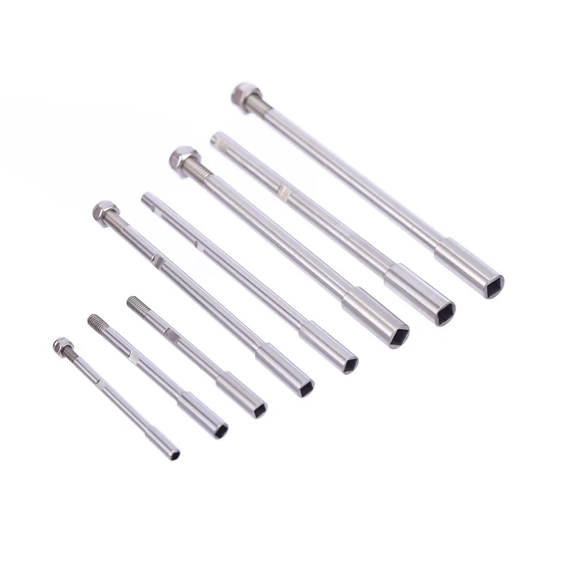 1pc Rc Boat Stainless Steel 3.18/ 4.76 3/16''/ 6.35mm 1/4'' Prop Shaft Length 124/112mm for Gas Engine RC Boat Flex Cable Shaft