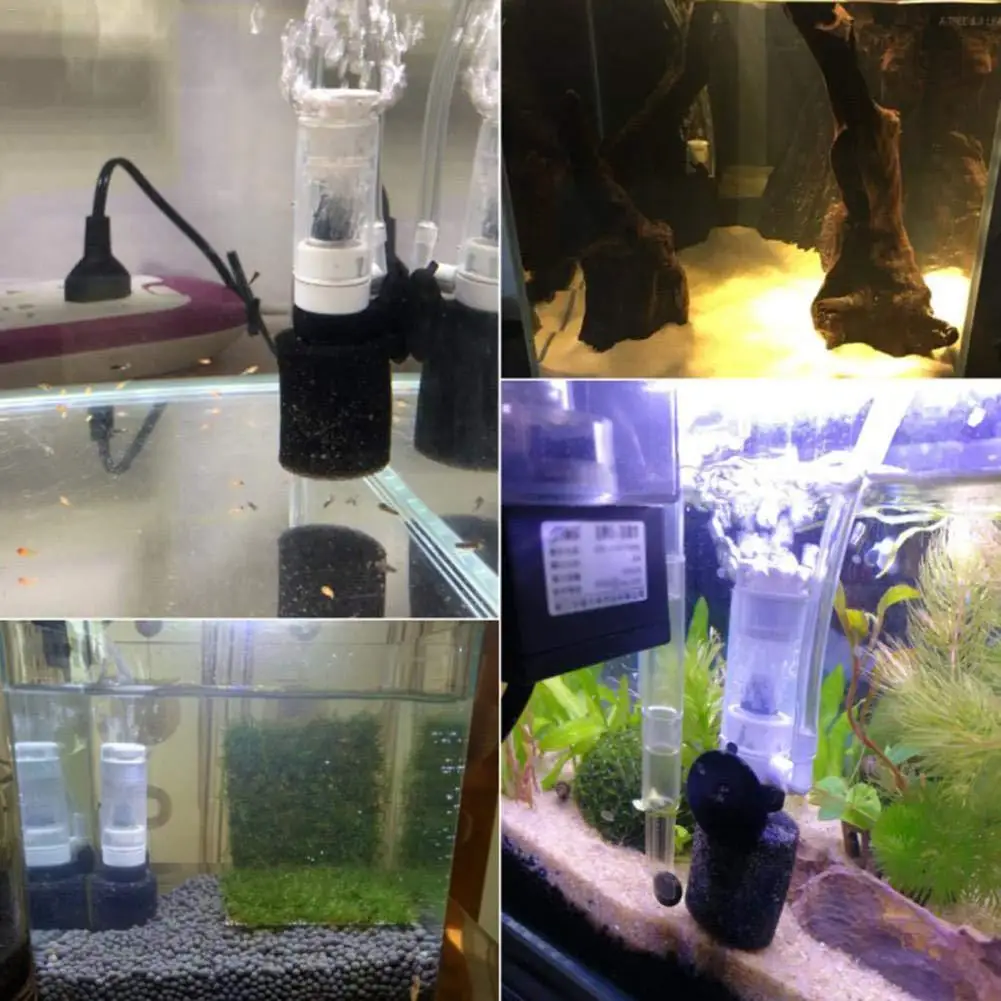 Fish tank aquarium ultra quiet and silent small mini anti air lifting water fairy pneumatic filter with built-in filter