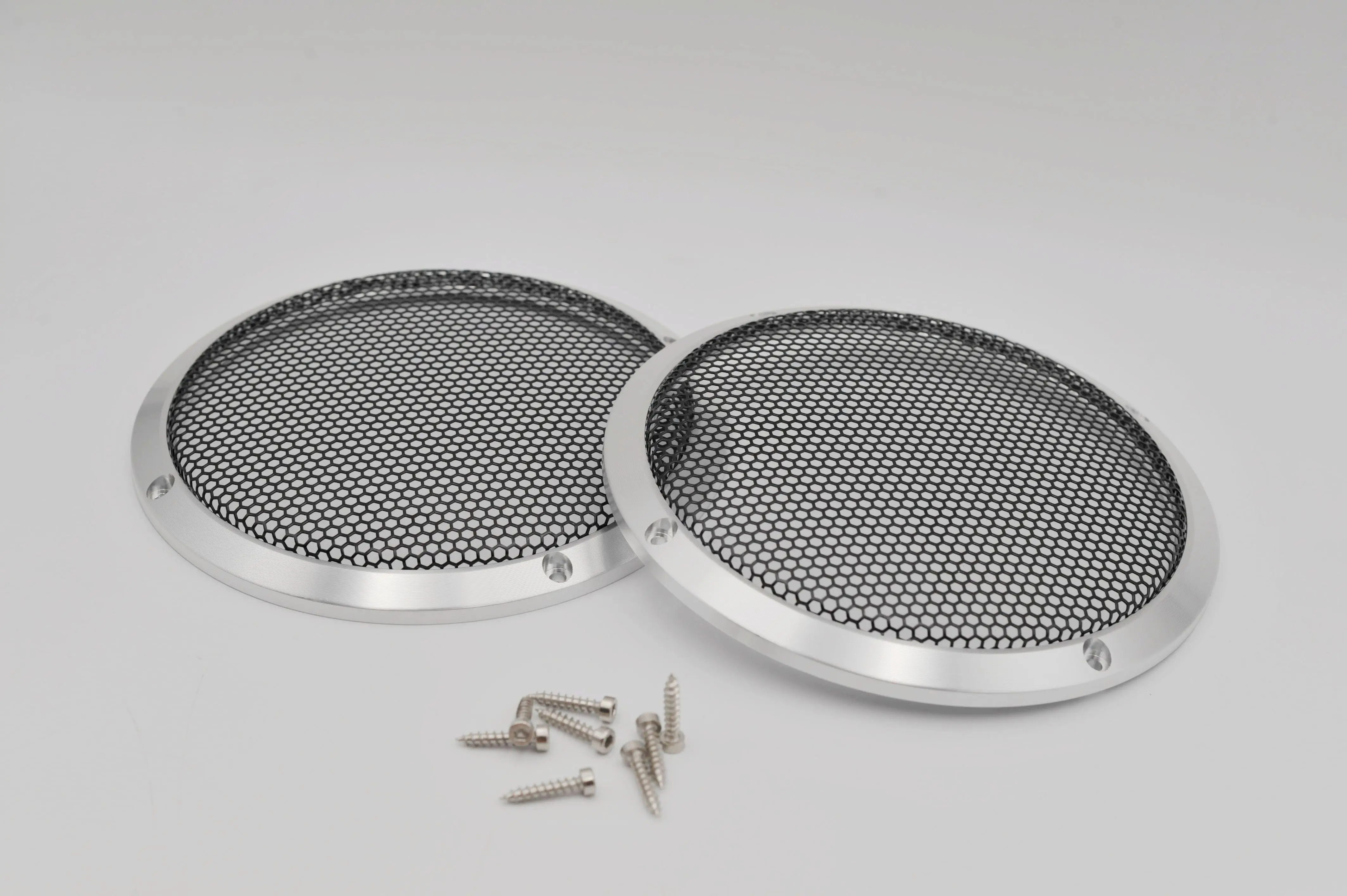 2PCS Diy 6.5-inch car stereo mezzo speaker grille net housing aluminum subwoofer net speaker metal protective cover