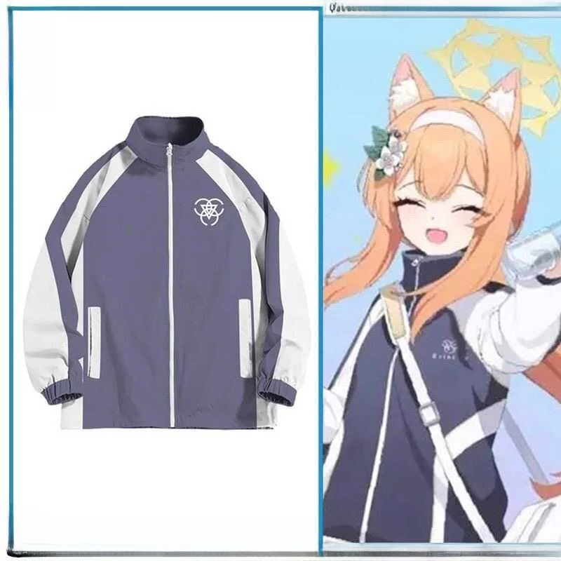 

Blue Archive Hoodie Jaet Men Women Spring Autumn Stand Fit Long Sve Zipper Closure Fce Lined Sportswear Mary Cos