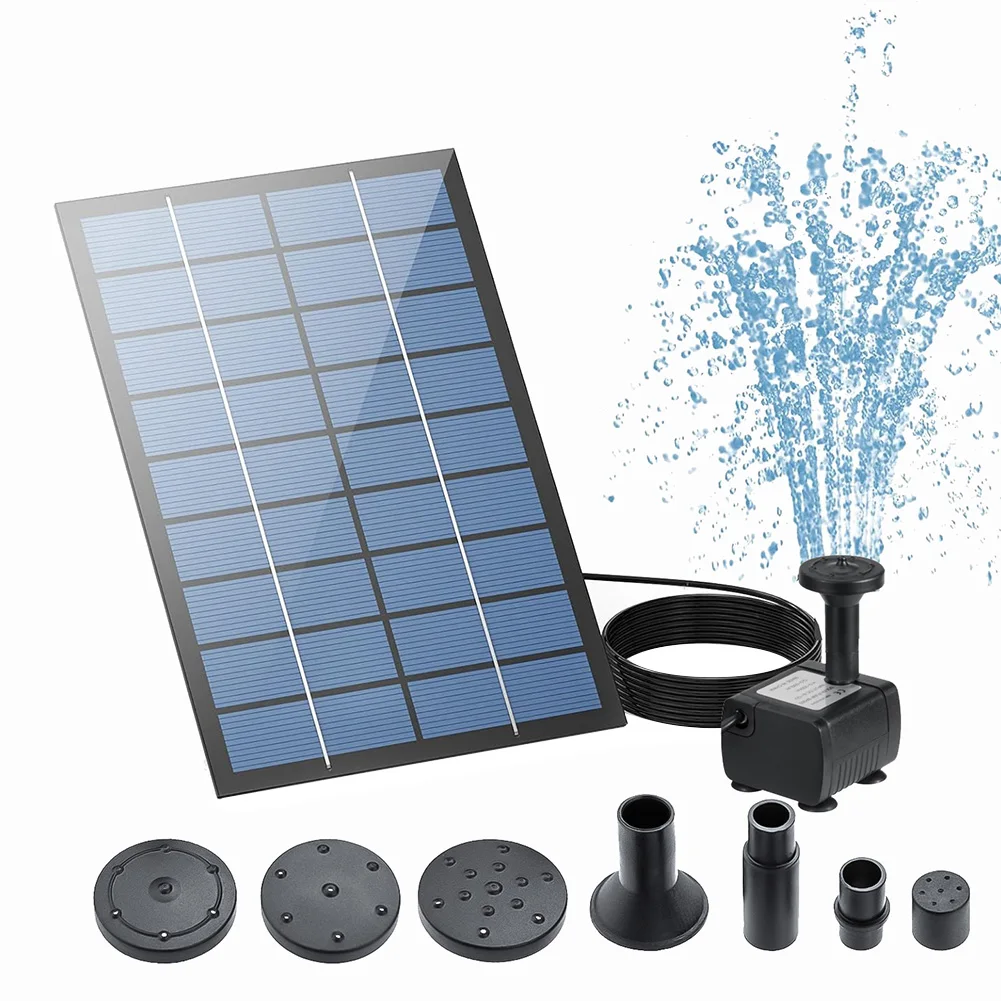 

1.8W Solar Water Pump Kit with 8 Nozzles Solar Powered Fountain Pump with Panel Solar Panel Kit for Garden Pool Water Fountain