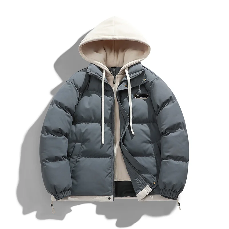 Men Hooded Thick Warm Colorful Bubble Coat Winter Jacket 2023 Mens Streetwear Hip Hop Parka Korean Black Clothes Puffer Jackets