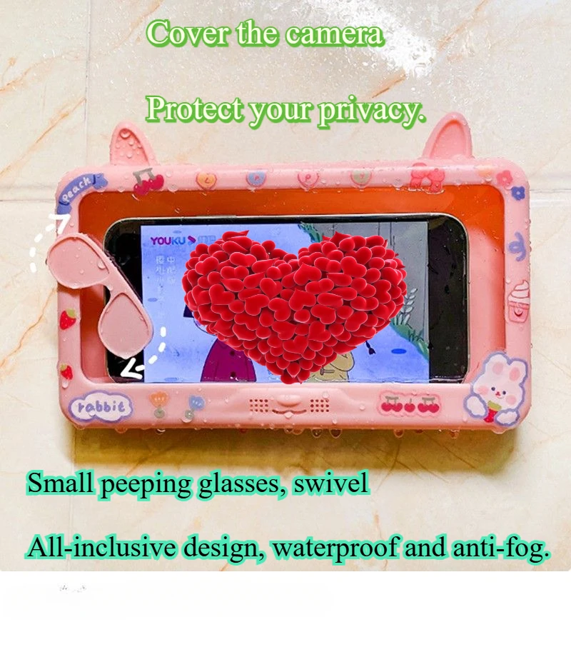 Bathroom Waterproof Phone Box Wall Hanging Anti-peeping Touch Screen Bathroom Bath Watch TV Series Brush Video Desk Decoration