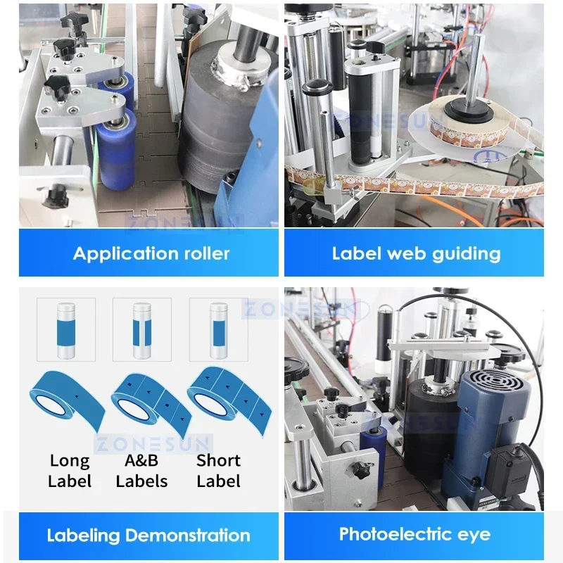 ZONESUN Macchina automatica per il riempimento e il tappatura delle bottiglie Etichettatrice monoblocca Linea integrata Bottiglie paffute Gorilla ZS-AFCL2