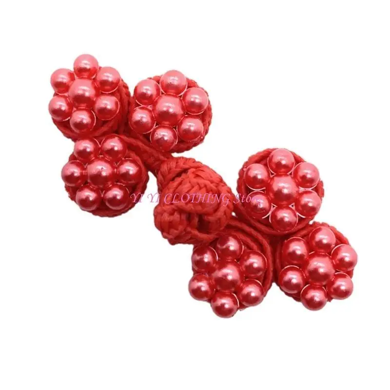 N5KF Chinese Round Color Beads Knot Buttons Chinese Cardigan Decorative Sewing Crafts