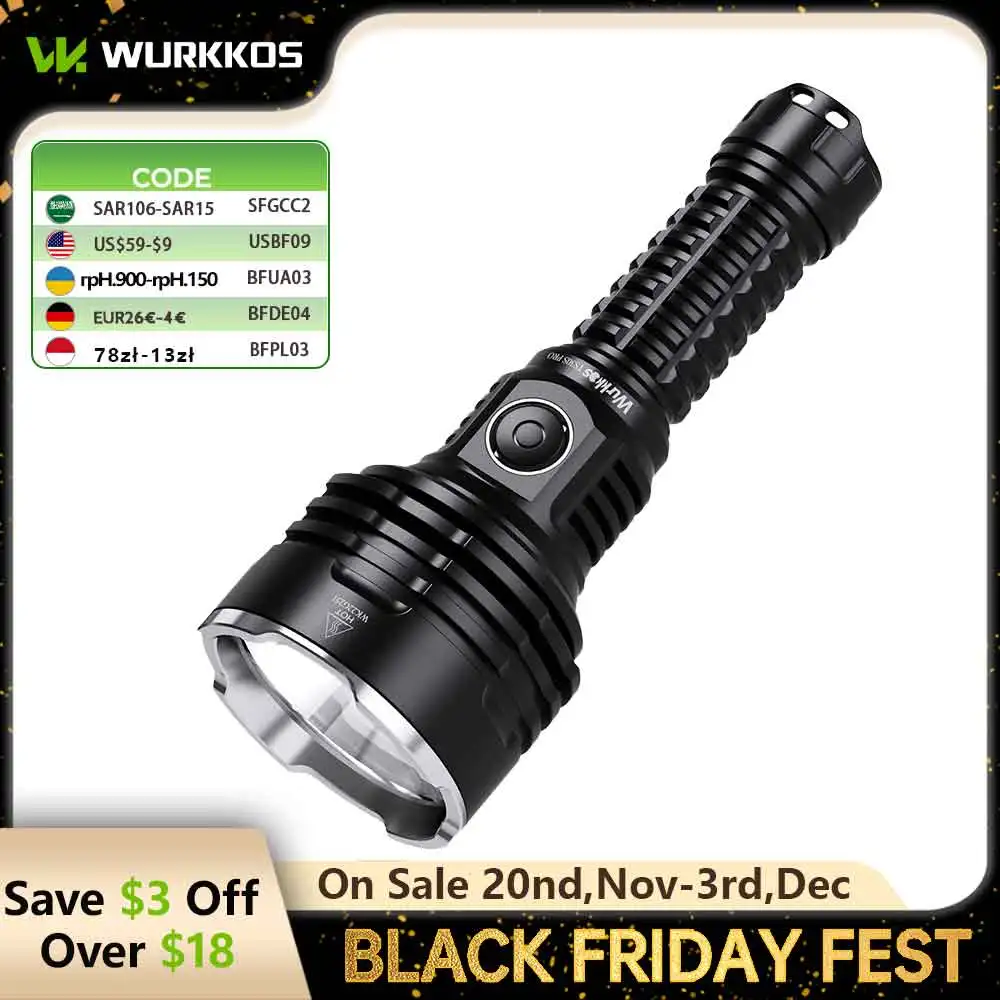 

Wurkkos TS30S PRO Lighting 6000Lm SBT90.2 LED 5700K Tactical Flashlight Type-C Rechargeable 21700 Battery Portable Flashlight