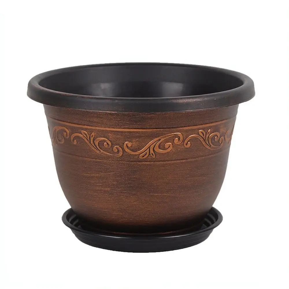 Large Opening Resin Garden Plant Pot Thickened Antique Style Flower Container Succulent Basin Home Balcony Decoration