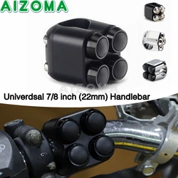 Unviersal Motorcycle 4 Buttons Switch Aluminum 7/8