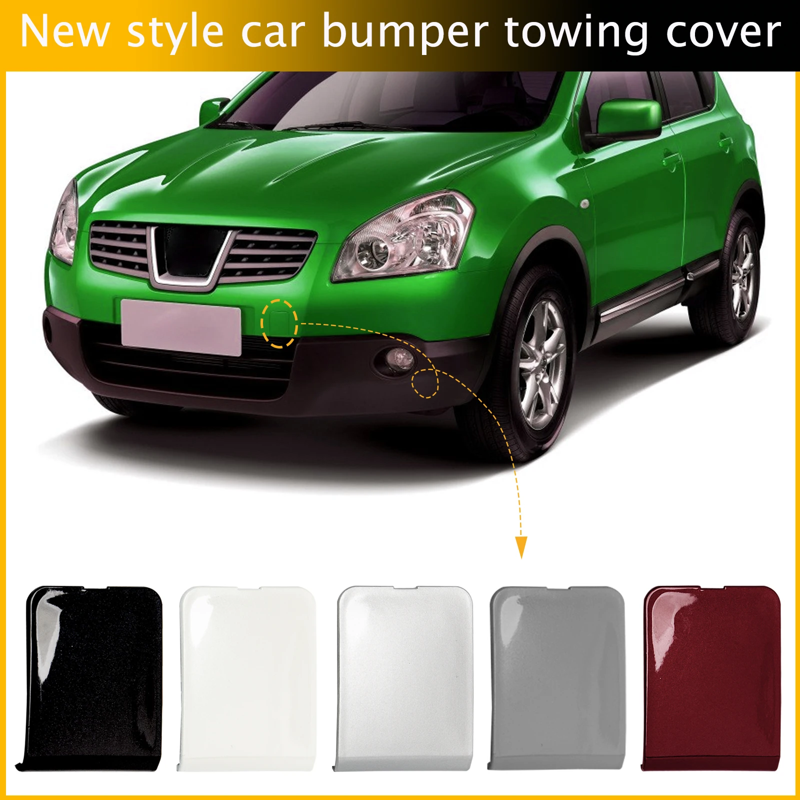 

Front Bumper Tow Hook Cap Towing Eye Cover For Nissan Qashqai J10 2007-2010 622A0-JD001 622A0JD001 Car Accessories