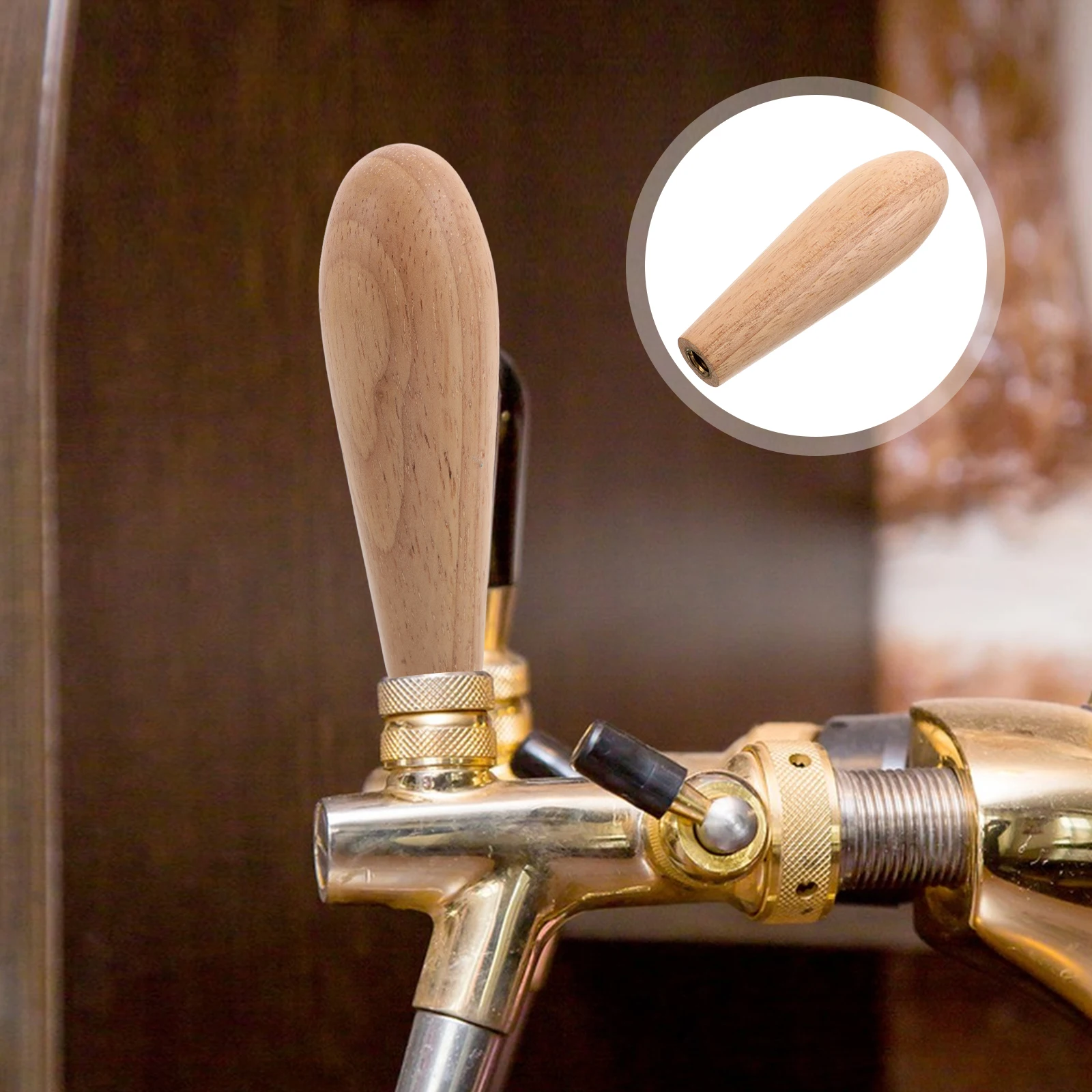 

Bucket Valve Handle Solid Wood Draft Beer Tap for Bars Restaurants Keg Faucet Handle Vintage Wooden Dispenser Fits Standard
