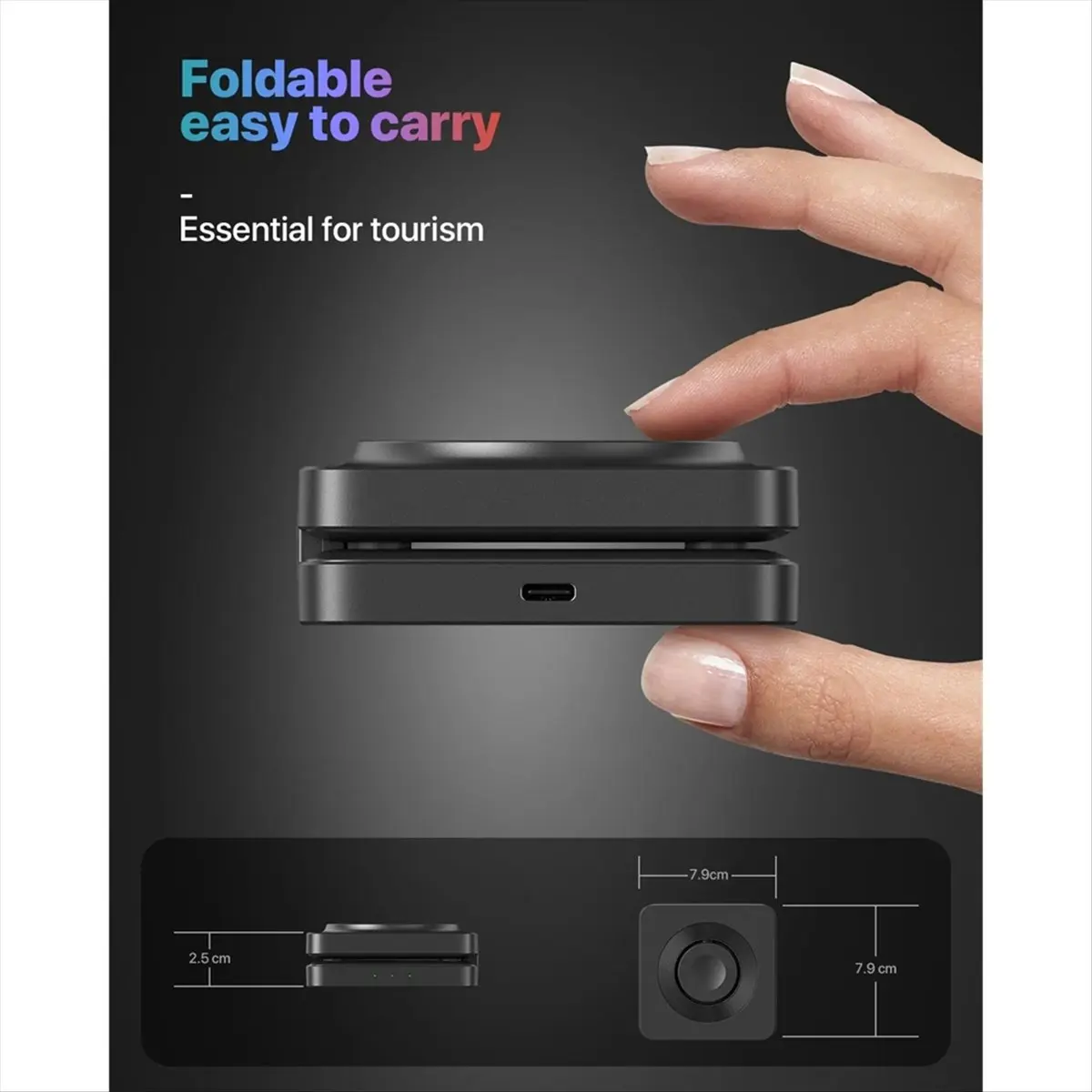 3in1 Foldable Wireless Charger for Watch Fast Charging Compact Design Safety Protection 【A74Z Miuai】