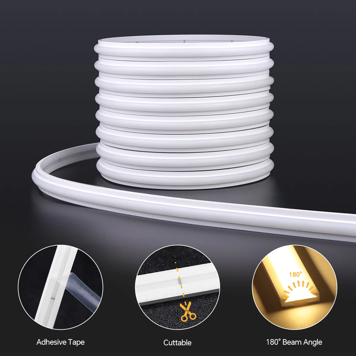 Smart Dual PIR Motion Sensor COB LED Light Strip 24V Solid Neon Self-Adhesive Waterproof Tape For Stairs, Corridor,Bed Room Lamp - view 4