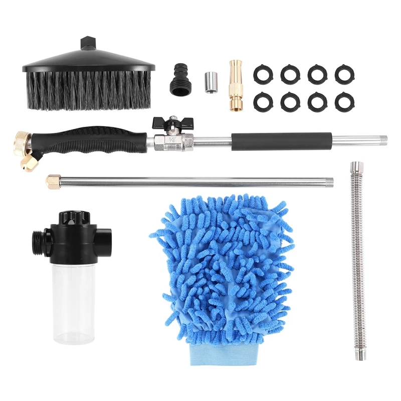 

Extendable Hydro Jet Hose Pressure Washer Wand For Garden Hose, Jet Car Washer With Soap Dispenser And Car Wash Brush