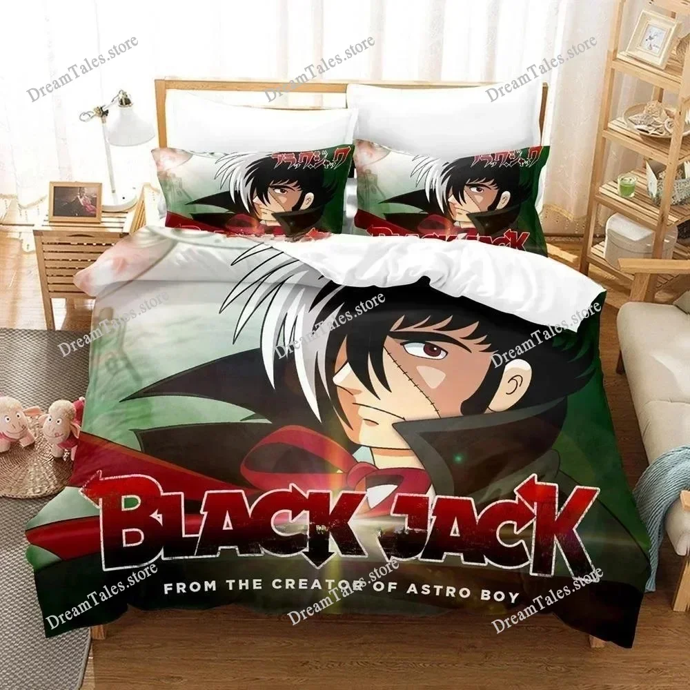 

3D Anime Bed Sheet Sets Young Black Jack Bedding Set Single Twin Full Queen King Size Bed Set Adult Kid Bedroom Duvet Cover Sets