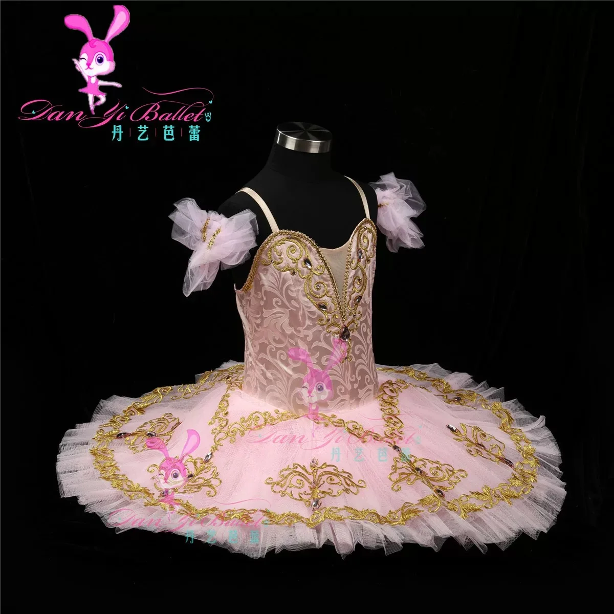 Danyiballet ชุดบัลเล่ต์เด็กเรียบง่ายสีชมพูเงินนางฟ้าเจ้าหญิงนิทราดิสก์กระโปรงประสิทธิภาพการแข่งขัน