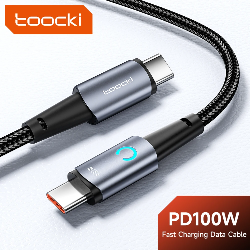 

Toocki LED USB Type C Cable 100W PD Fast Charging Charger Type-C Data Cord Cable For Huawei P50 Xiaomi 12 Samsung Macbook 1M/2M