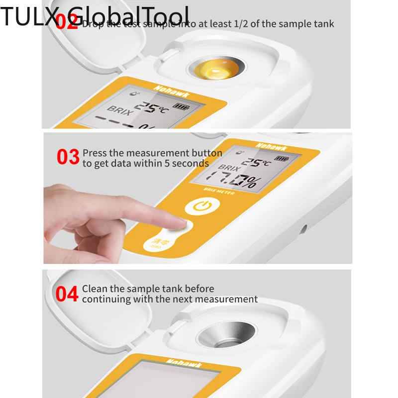 

Цифровой рефрактометр TULX Brix 0-55% для измерения сахара