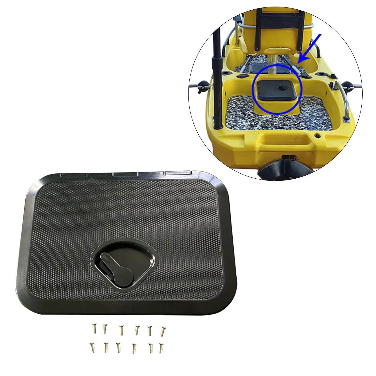 

Boat Deck Inspection Hatch and Lid 14.5x10.6inch Spare Parts for Marine Boat RV Anti Slip Surface Easily Install with Screws