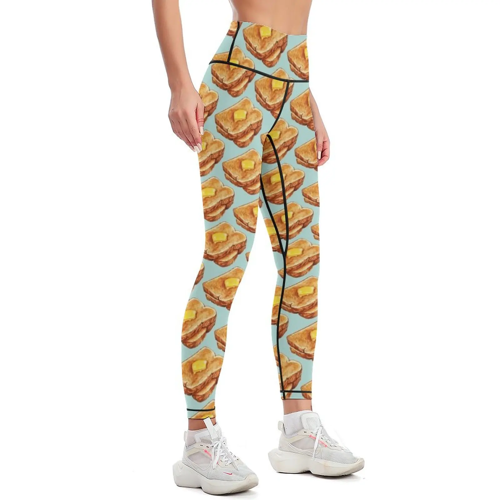 Buttered Toast Pattern Leggings Fitness clothing legings for fitness Training pants Womens Leggings