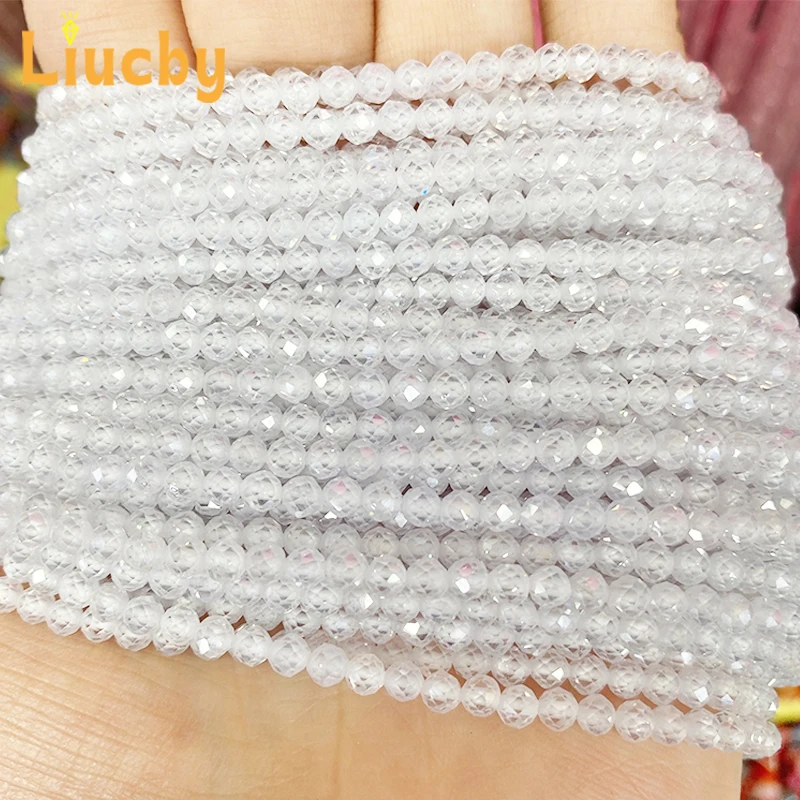 Weiße Zirkon-Miniperlen für Schmuckherstellung, DIY-Geschenk für Frauen, Armband-Zubehör, Andenken, Bastelzubehör, 15 Fuß Strang, 2/3MM – Detail 6