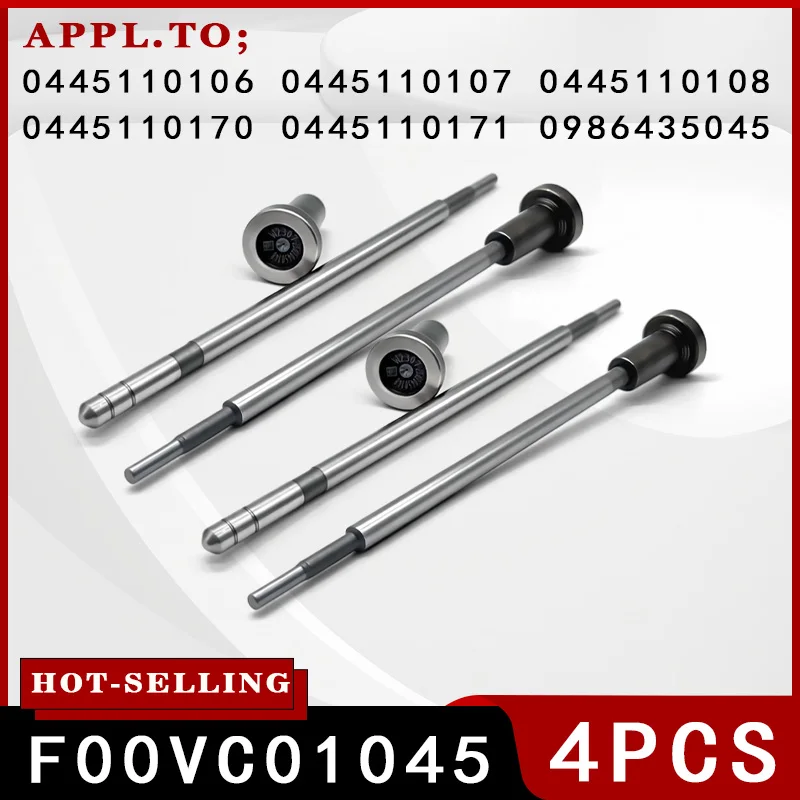 4PCS Common Rail Valve F00VC01045 Valve Assembly Used For Injectors 0445110095 0445110099 0445110100 0445110096, LG2127