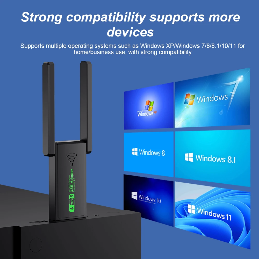 1300Mbps WiFi USB Adapter Network Card Dual Band 2.4G/5Ghz Wi-Fi 802.11AC Powerful Antenna Wireless Receiver For Desktop Laptop