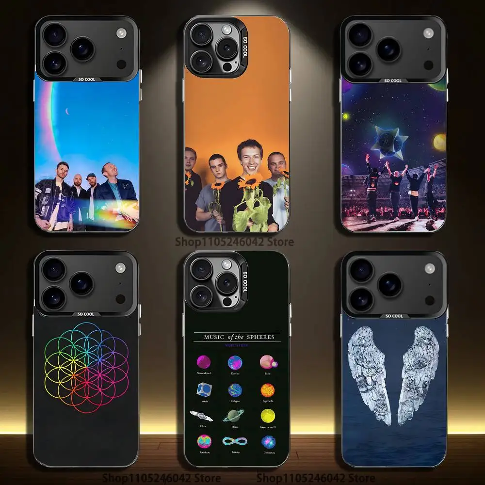 

Band C-Coldplay For iPhone 17,16,15,14,13,12,11,Mini,Pro,E,SE4,XS,MAX Black Shockproof Candy Matte Cover